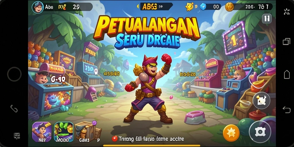 Tampilan seru gameplay ADG62 penuh warna dan tantangan.