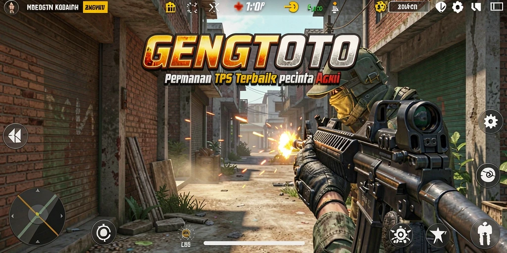 Screenshot GENGTOTO menampilkan aksi mendebarkan dalam gameplay TPS.