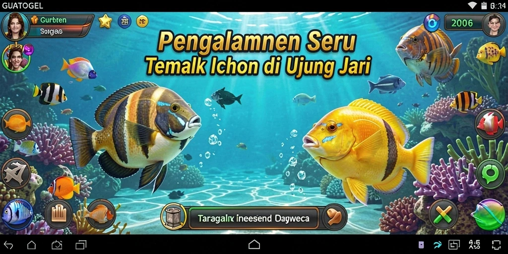 Tampilan aksi seru dalam GUATOGEL Tembak Ikan.