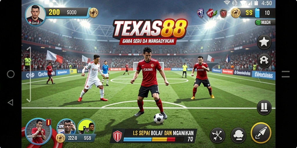 Tampak seru saat bermain TEXAS88 dengan aksi sepak bola.
