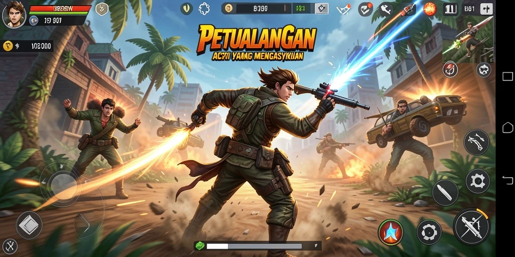 Tampilan gameplay V21 dengan aksi yang mendebarkan.